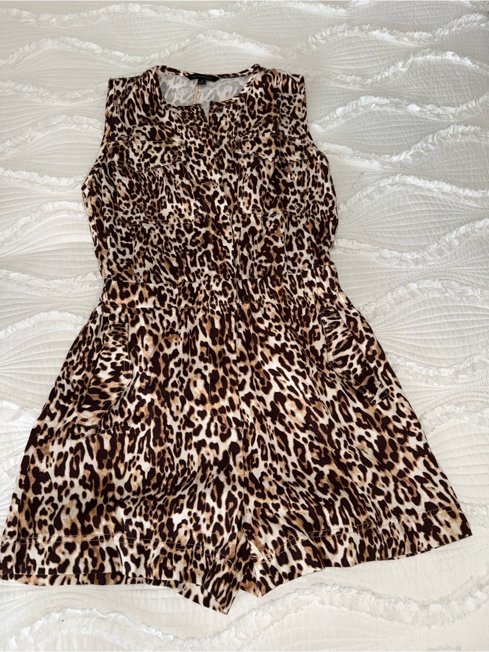 Banana Republic Leopard Print Sleeveless Romper in Brown & Black